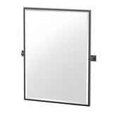 Elevate 32.5 in. x 27.63 in. Framed Rectangle Mirror in Matte Black