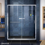 Infinity-Z 30 in. x 60 in. Semi-Frameless Sliding Shower Door in Chrome with Left Drain White Acrylic Base - Super Arbor