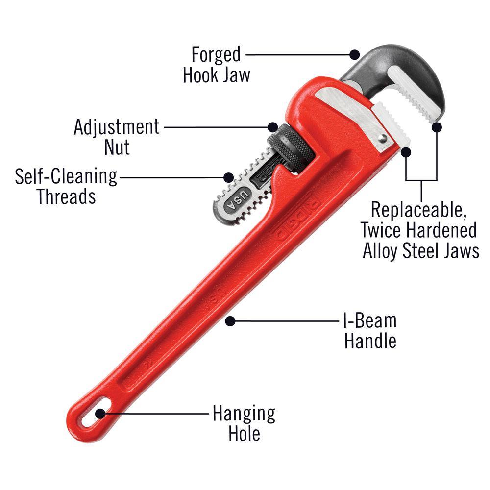 14 in. Heavy-Duty Straight Pipe Wrench - Super Arbor