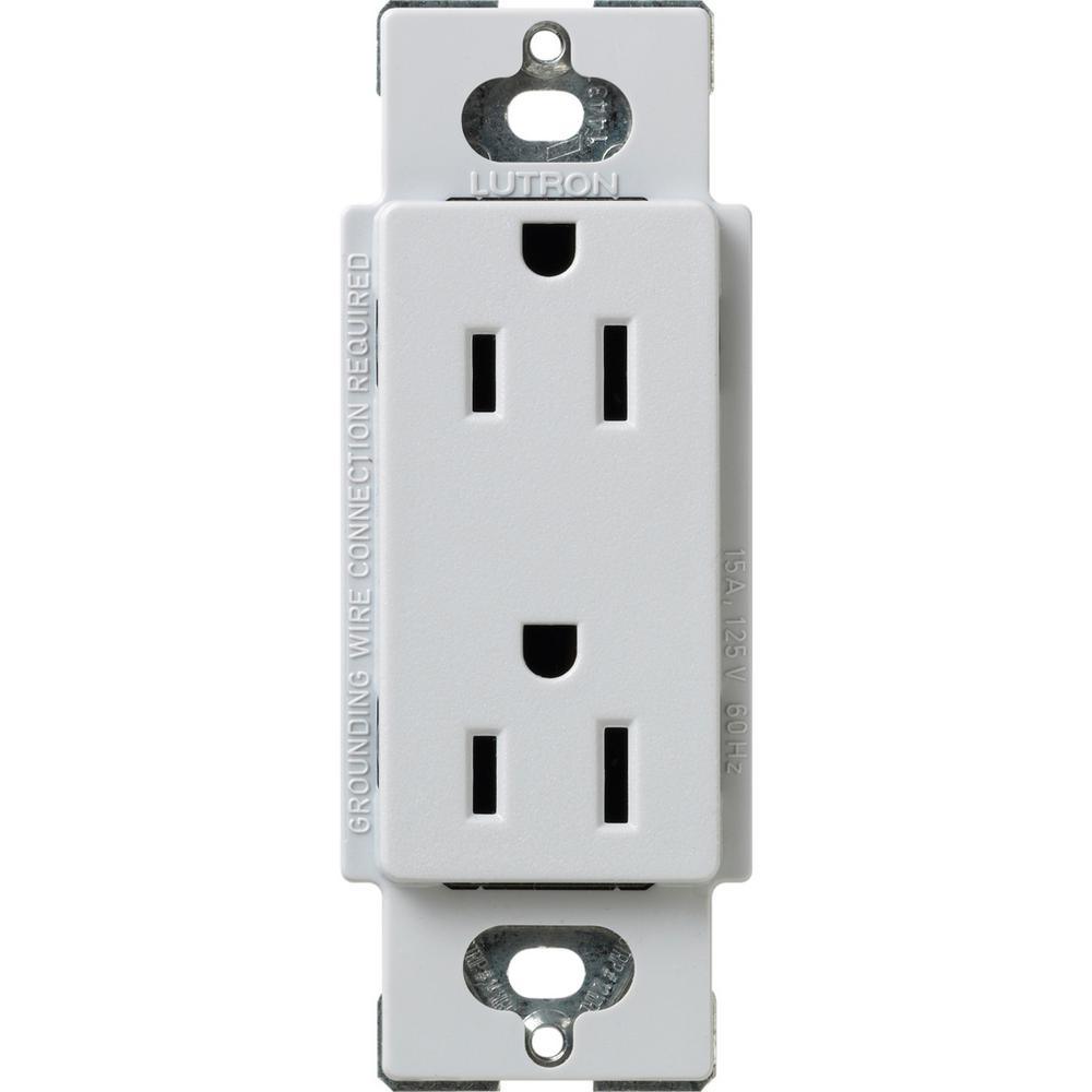 Claro 15 Amp Duplex Outlet, White - Super Arbor