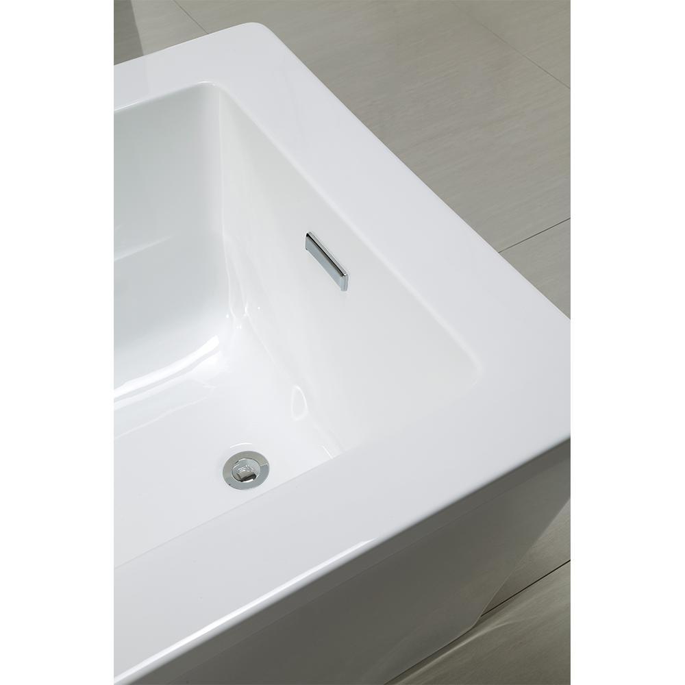 Amelia 69 in. Reversible Drain Freestanding Bathtub in Glossy White - Super Arbor