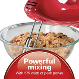Ensemble 6-Speed Red Hand Mixer with Snap-On Case