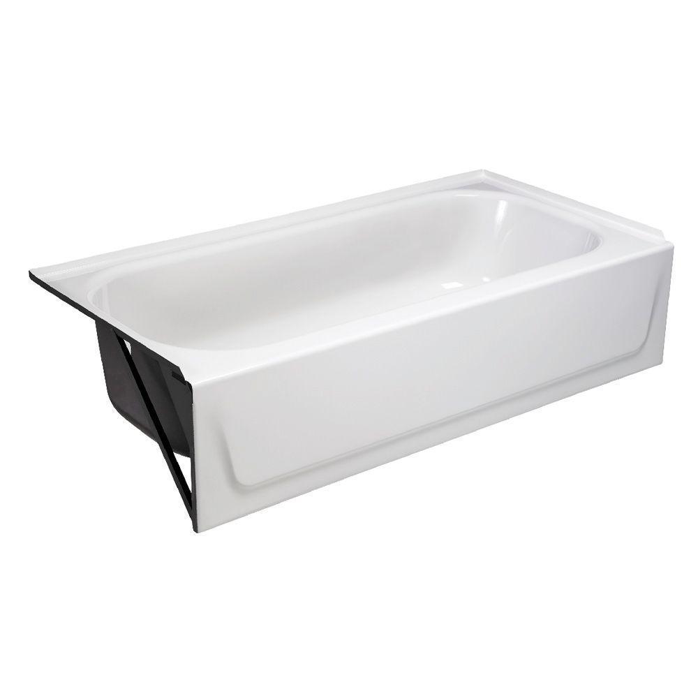Aloha 60 in. Right Drain Rectangular Alcove Soaking Bathtub in White - Super Arbor