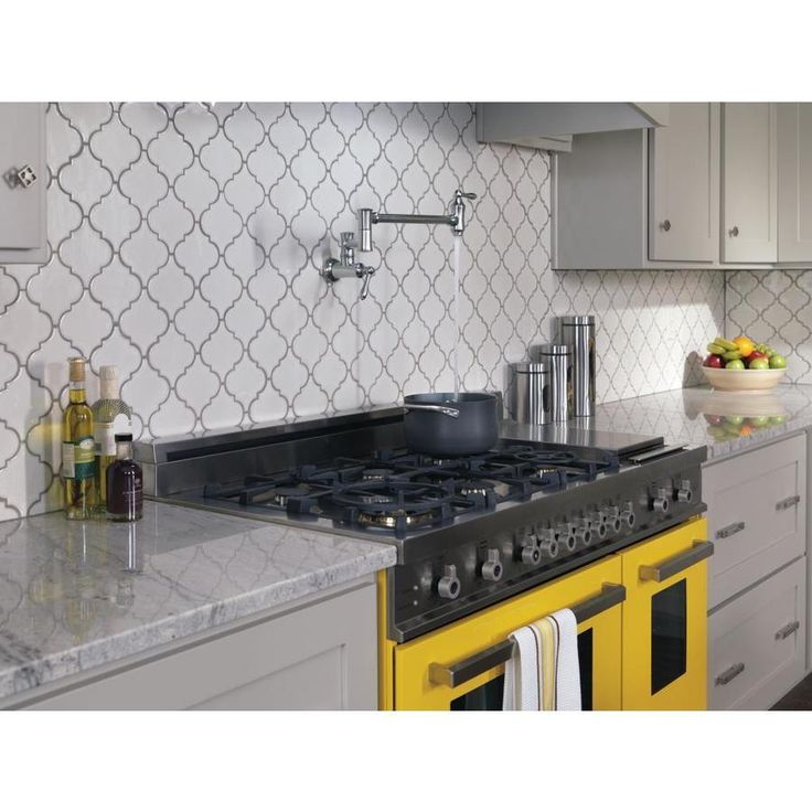 Delta Arctic Stainless 2-Handle Wall-Mount Pot Filler Handle Kitchen Faucet (Deck Plate Included)