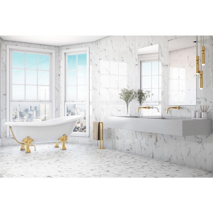 ELIANE Belmar White 4 in. x 12 in. Ceramic Wall Tile (10.98 sq. ft. / case)