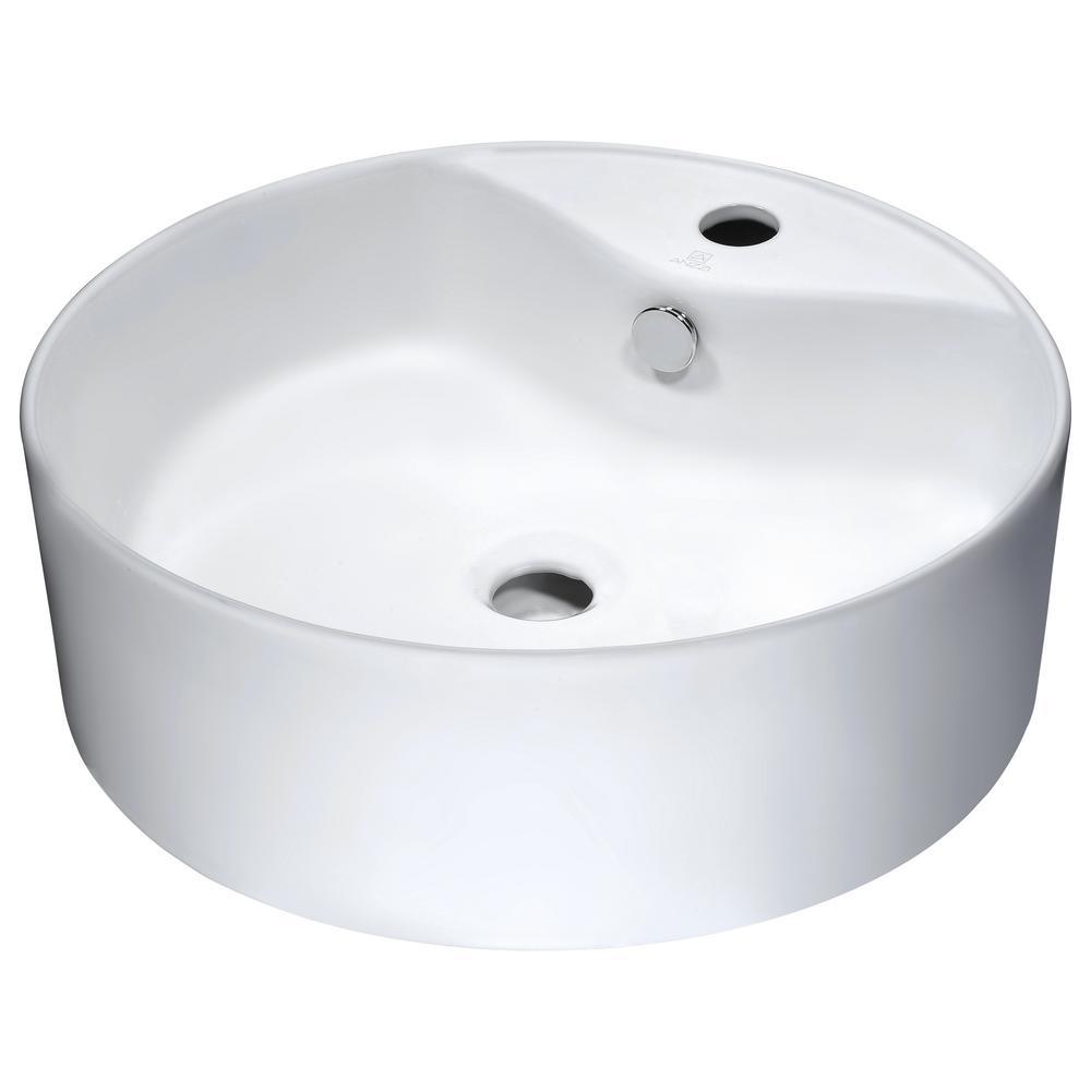 Vitruvius Series Ceramic Vessel Sink in White - Super Arbor