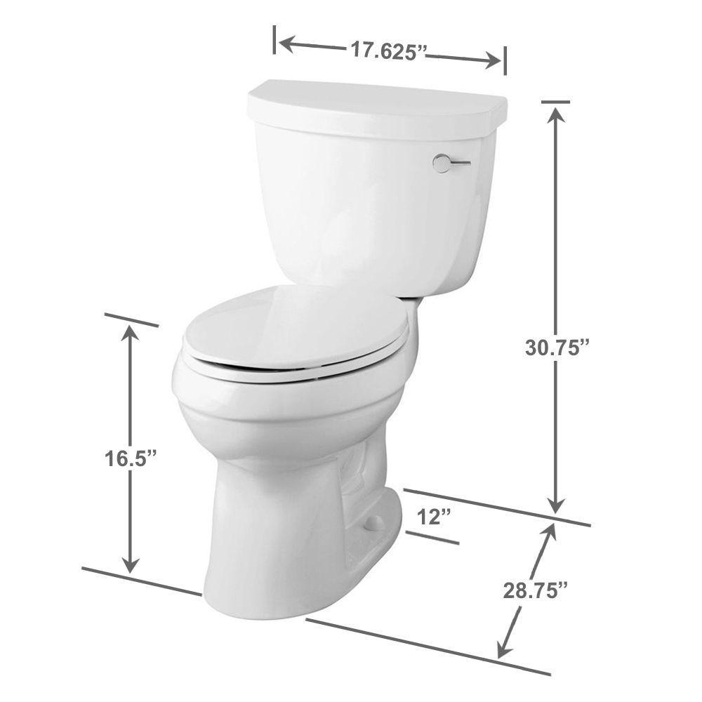 Cimarron Comfort Height 2-Piece 1.6 GPF Single Flush Elongated Toilet with AquaPiston Flushing Technology in White - Super Arbor