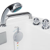 53 in. Left Drain Quick Fill Walk-In Whirlpool Bath Tub with Left Side Door in White - Super Arbor