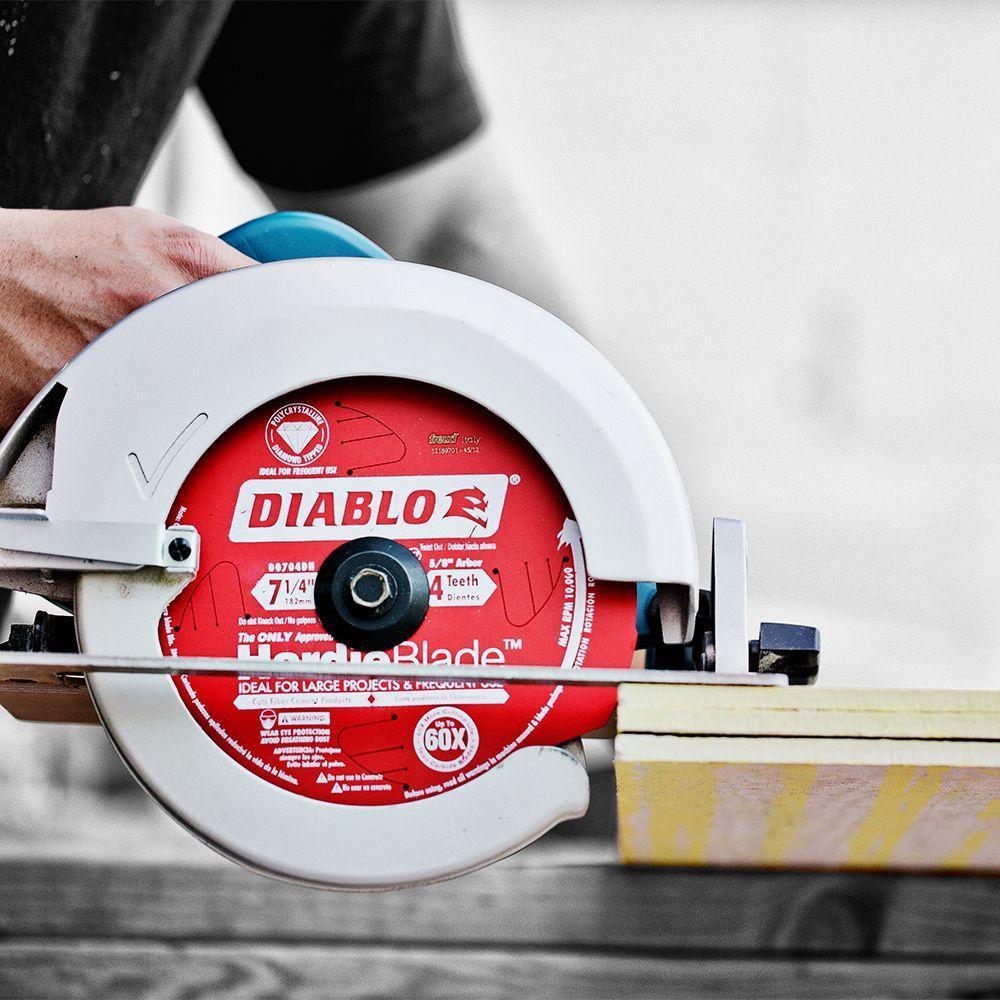7-1/4 in. x 4-Teeth Polycrystalline Diamond (PCD) Tipped James Hardie/Fiber Cement Saw Blade - Super Arbor