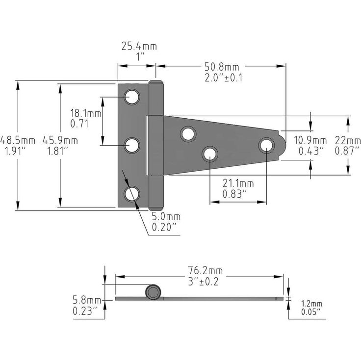 Everbilt 2 in. x 2 in. Zinc-Plated Gate Tee Hinge