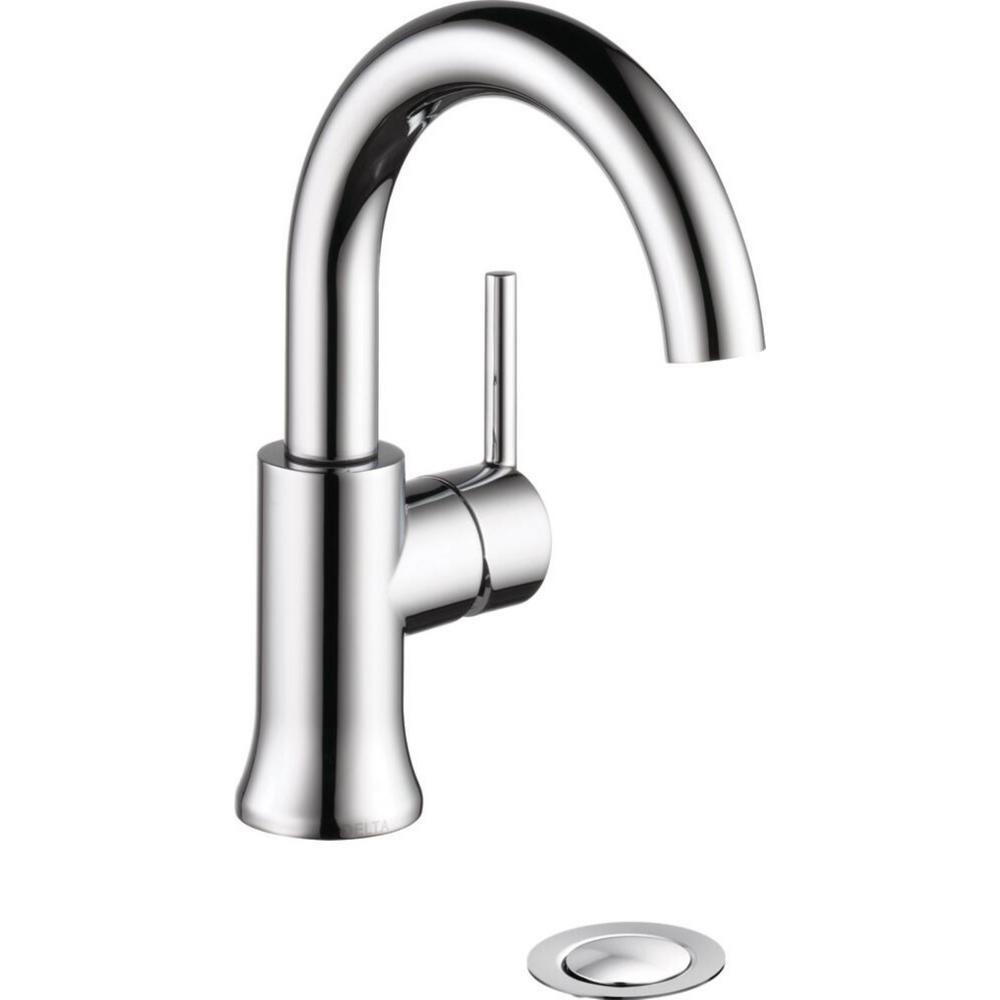 Trinsic Single Hole Single-Handle Bathroom Faucet with Metal Drain Assembly in Matte Black - Super Arbor