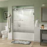 Crestfield 60 x 58-3/4 in. Frameless Contemporary Sliding Bathtub Door in Bronze with Clear Glass - Super Arbor