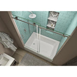 Coraline XL 56 - 60 in. x 70 in. Frameless Sliding Tub Door with StarCast Clear Glass in Stainless Steel, Left Opening - Super Arbor