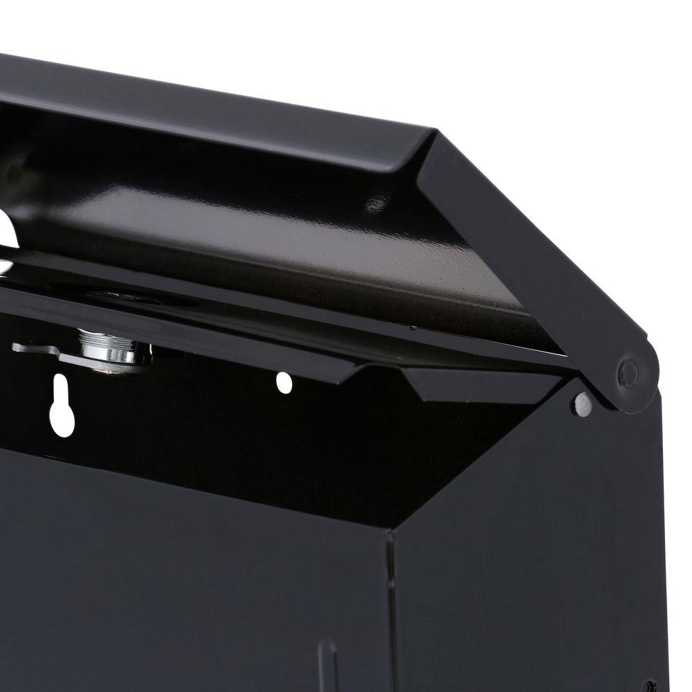 Townhouse Small, Vertical, Locking, Steel, Wall Mount Mailbox, Black - Super Arbor
