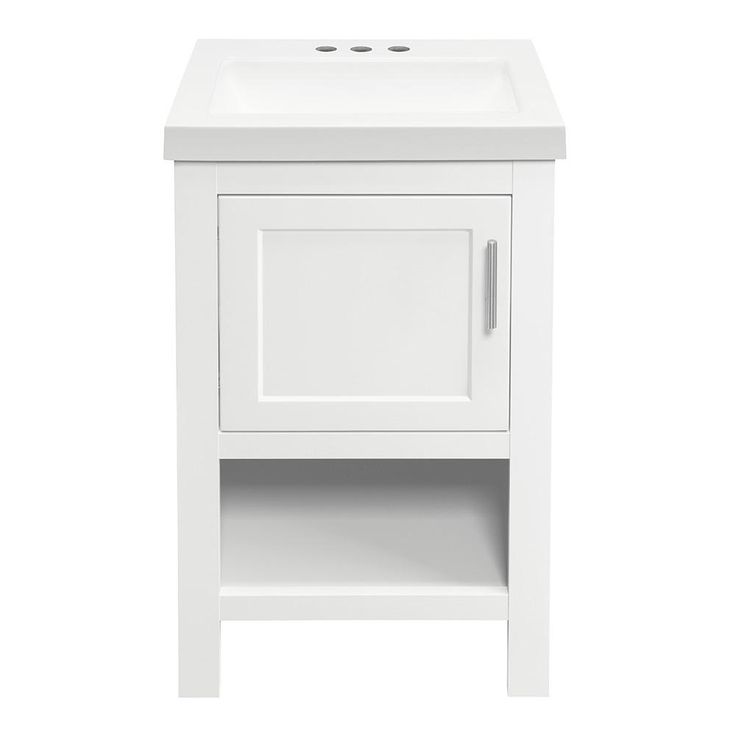 Spa 18-1/2 in Bath Vanity in White with Cultured Marble Vanity Top in White with White Sink