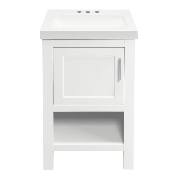 Spa 18-1/2 in Bath Vanity in White with Cultured Marble Vanity Top in White with White Sink