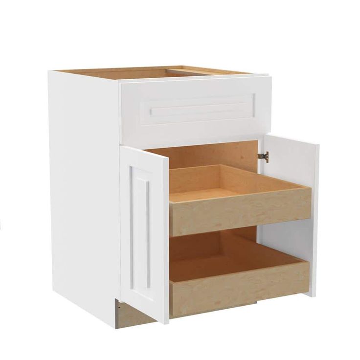 Home Decorators Collection Grayson 24 in. W x 24 in. D x 34.5 in. H Assembled Plywood Base Kitchen Cabinet in Pacific White with 2ROT Soft Close