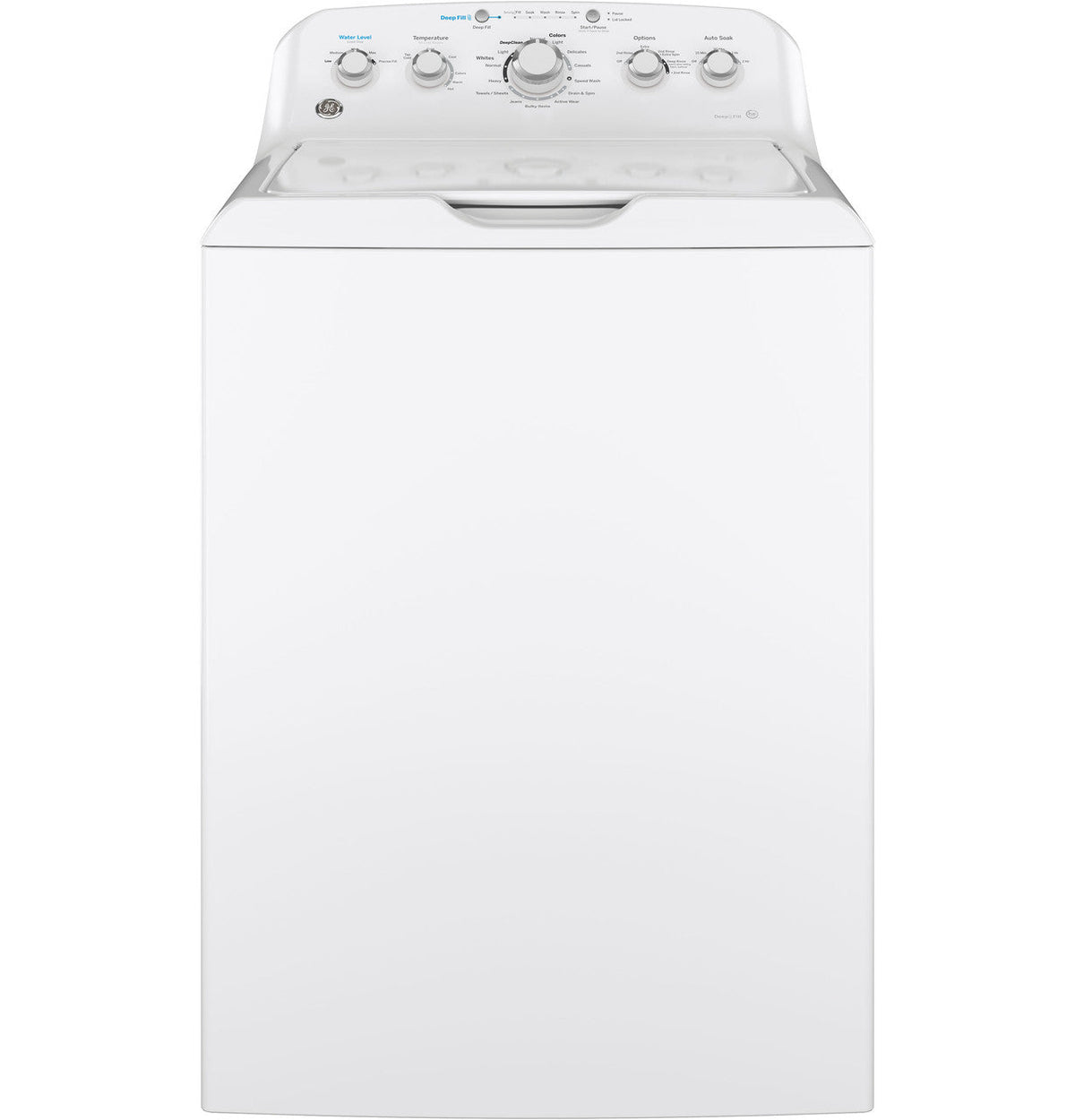 GE 4.5 cu. ft. High-Efficiency White Top Load Washing Machine with Stainless Steel Basket, GTW465ASNWW