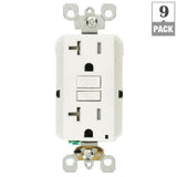 20 Amp 125-Volt Duplex SmarTest Self-Test SmartlockPro Tamper Resistant GFCI Outlet, White - Super Arbor