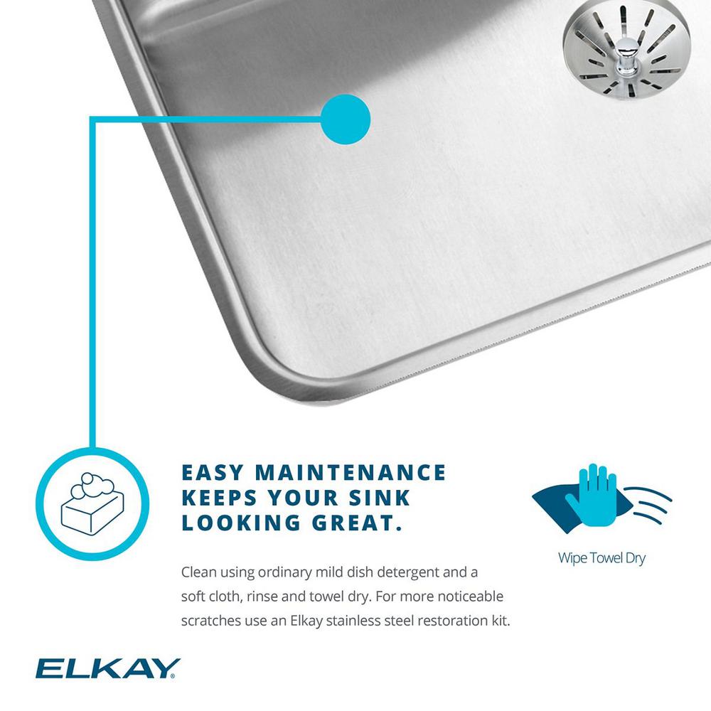 Lustertone Drop-In Stainless Steel 43 in. 3-Hole Triple Bowl Kitchen Sink