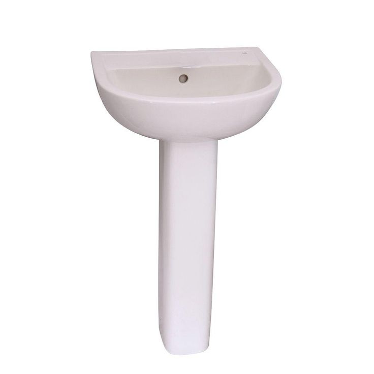 Barclay Products Compact 450 18 in. Pedestal Combo Bathroom Sink with 1 Faucet Hole in White