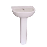 Barclay Products Compact 450 18 in. Pedestal Combo Bathroom Sink with 1 Faucet Hole in White