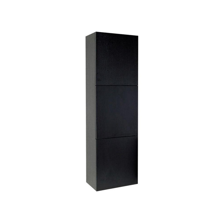 17-3/4 in. W x 59 in. H x 12 in. D 3-Door Bathroom Linen Storage Cabinet in Black - Super Arbor