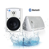 Bluetooth 6.50 in. Indoor/Outdoor Weatherproof Patio Speakers Wireless Outdoor Speakers, White - Super Arbor
