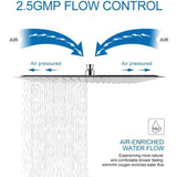 3-Spray Patterns 16 in. Ceiling Mount Rainfall Fixed Shower Head in Brushed Nickel - Super Arbor