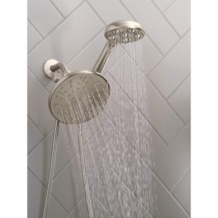 HydroRoller Massage 3-Spray 7.5 in. Dual Handheld Shower Head with Body Spray in Spot Resist Brushed Nickel