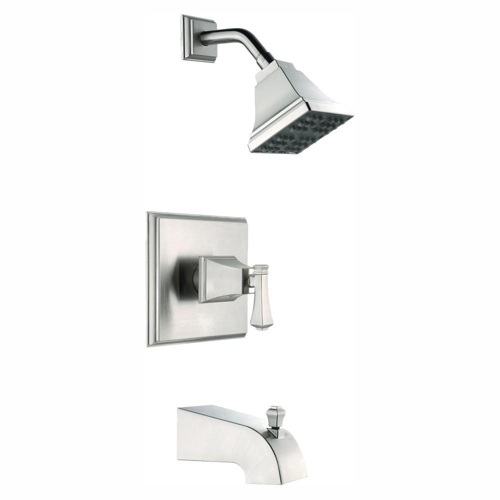 Exhibit Single-Handle 1-Spray Tub and Shower Faucet in Brushed Nickel (Valve Included) - Super Arbor