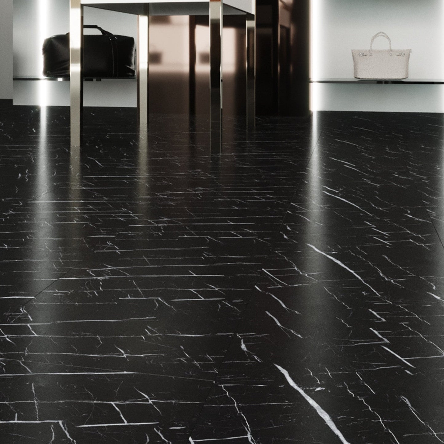 Lucida USA GlueCore Classic Blackrock 12 in. x 24 in. (3 mm) Waterproof Luxury Vinyl Tile, Glue Down, 22 mil Wear Layer – 36 sq ft/Box