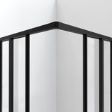 Cornerview 36 in. D x 36 in. W Framed Sliding Shower Kit in Satin Black with Shower Base in White, Corner Drain - Super Arbor