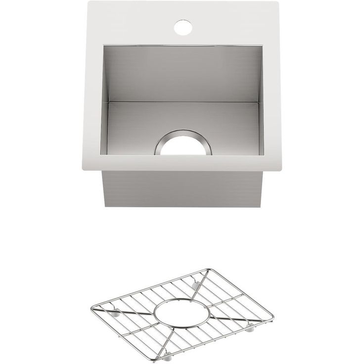 Vault Dual Mount 15 in. Stainless Steel Single Hole Bar Sink