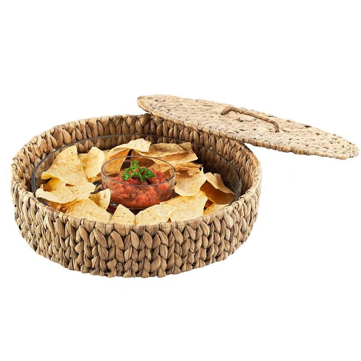 Garden Terrace 13.5 in. Chip and Dip Server with Container and Lid