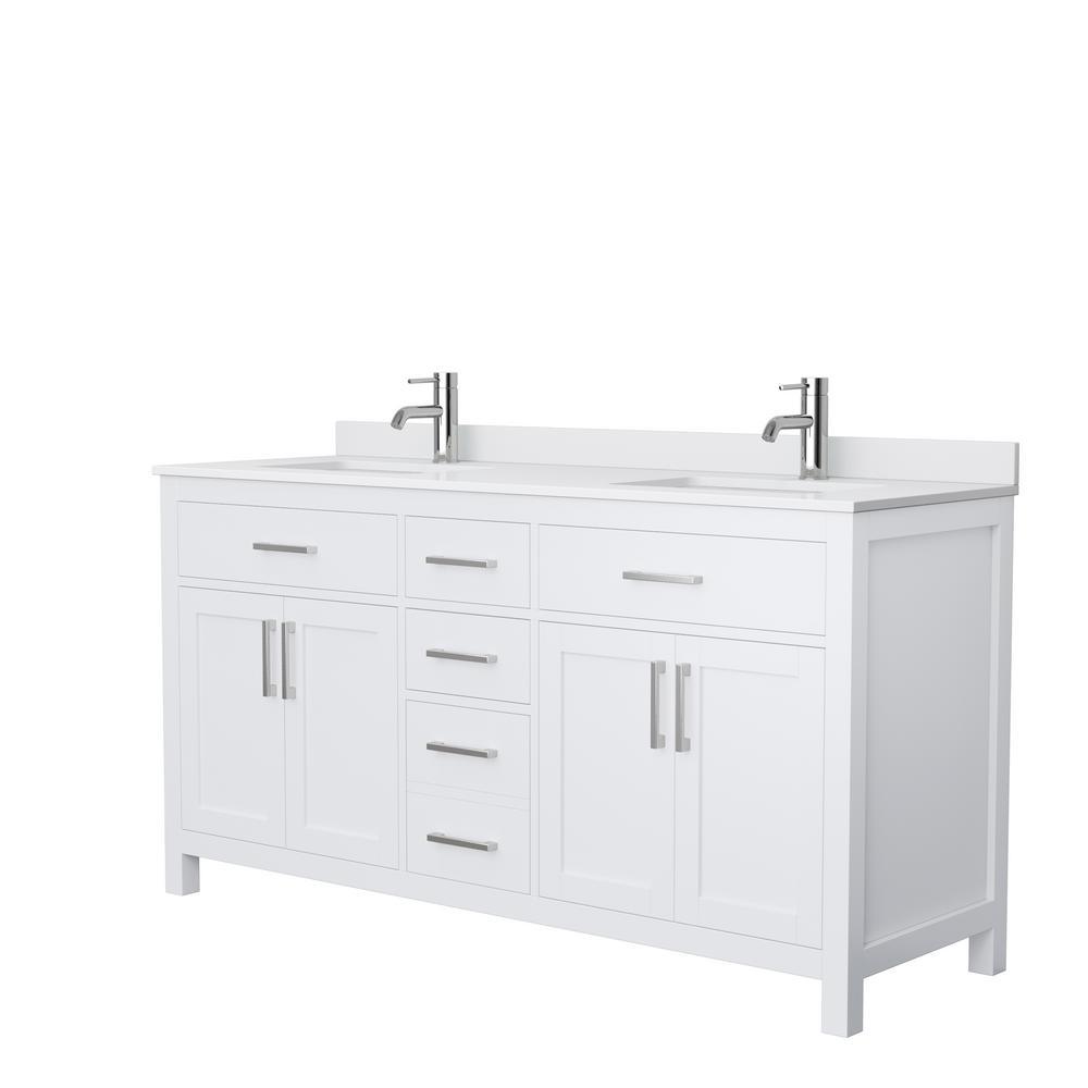 Beckett 42 in. W x 22 in. D Single Vanity in White with Cultured Marble Vanity Top in White with White Basin - Super Arbor
