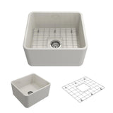 Classico Farmhouse Apron Front Fireclay 30 in. Single Bowl Kitchen Sink with Bottom Grid and Strainer in White - Super Arbor