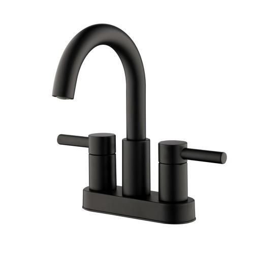 Jacuzzi Duncan Matte Black 2-Handle 4-in Centerset WaterSense Bathroom Sink Faucet with Drain