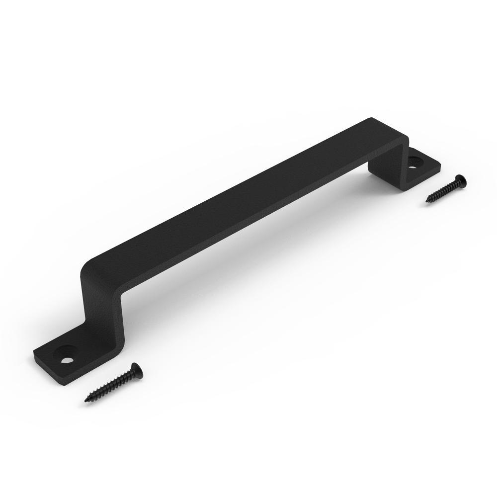10 in. Black Steel Sliding Barn Door Handle - Super Arbor
