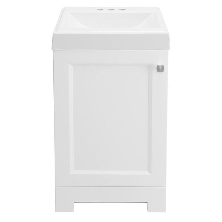 Shaila 18-1/2 in. W Bath Vanity in White with Cultured Marble Vanity Top in White with White Sink