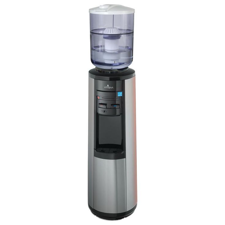 3-5 Gal. Hot/Room/Cold Temperature Top Load Water Cooler Dispenser with Kettle Feature in Stainless Steel/Black