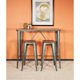 42 in. Matte Metal Grey Rectangle Counter Table with Ash Wood Top KD - Super Arbor