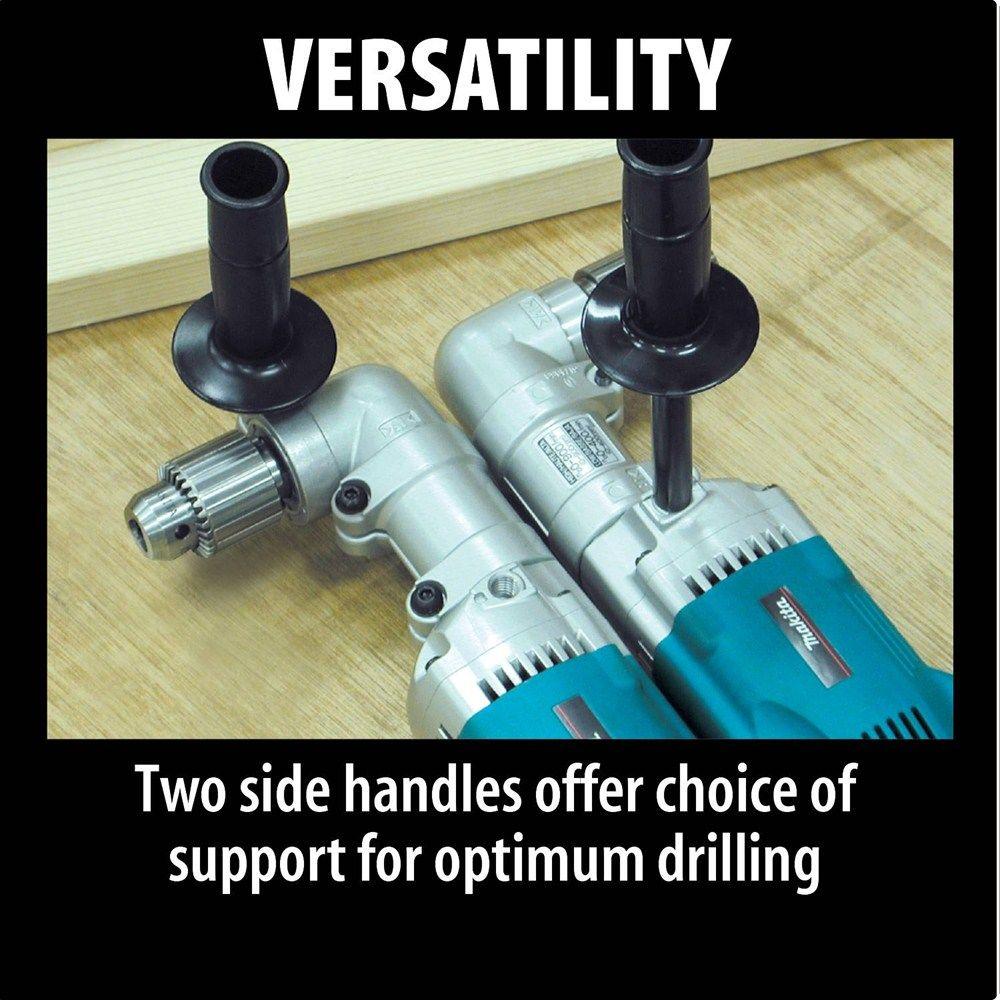 7.5 Amp 1/2 in. Corded 2-Speeds Reversible Angle Drill with Chuck Key Side Handle and Tool Case - Super Arbor