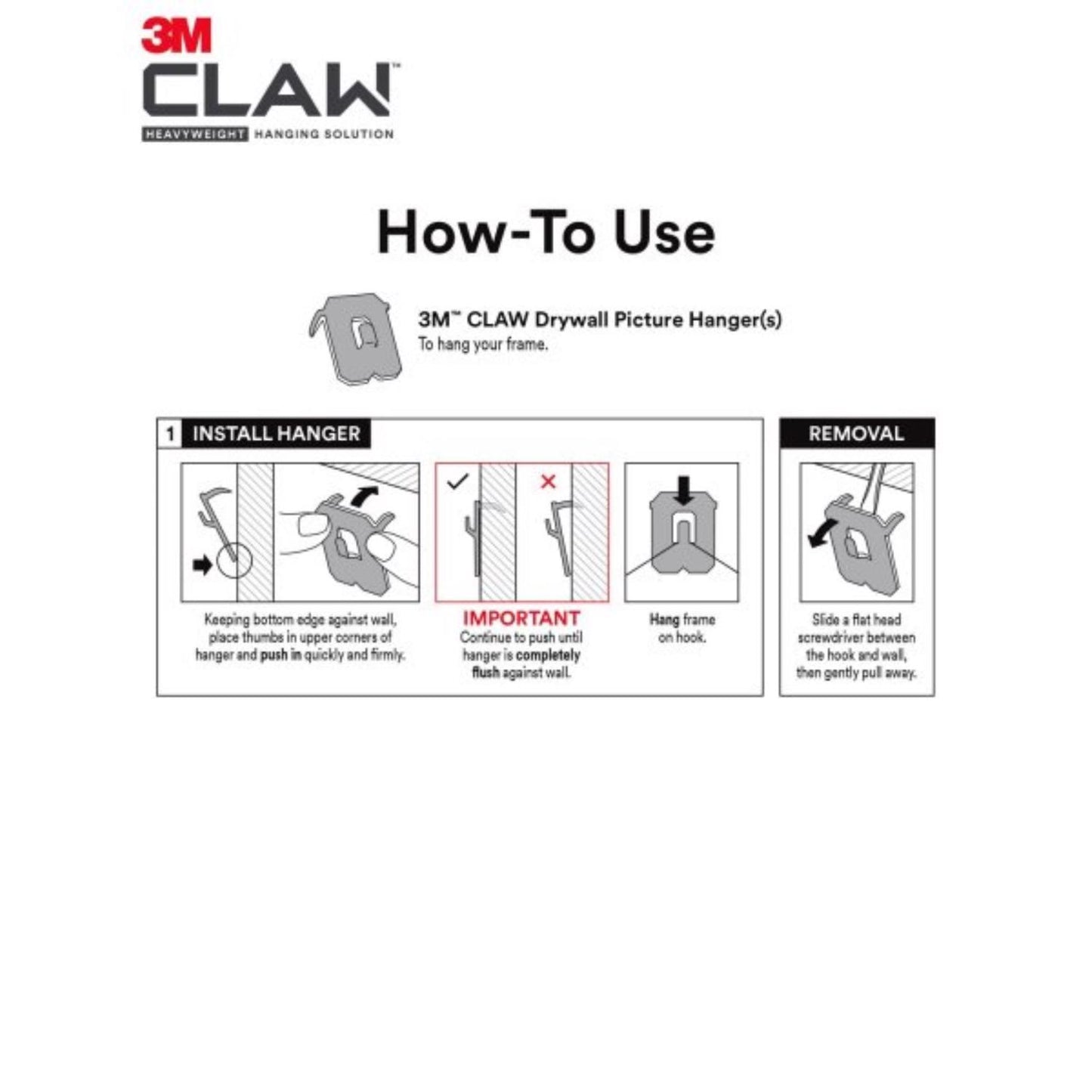 3M Claw Silver Drywall Picture Hanger, 15 lb, 1 Pack