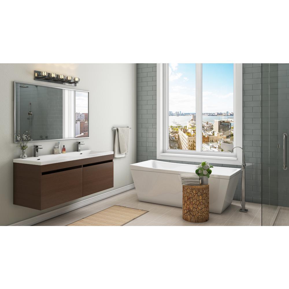 Amelia 69 in. Reversible Drain Freestanding Bathtub in Glossy White - Super Arbor