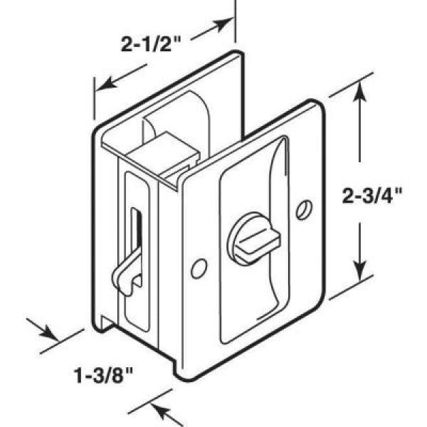 Polished Chrome, Pocket Door Privacy Lock - Super Arbor