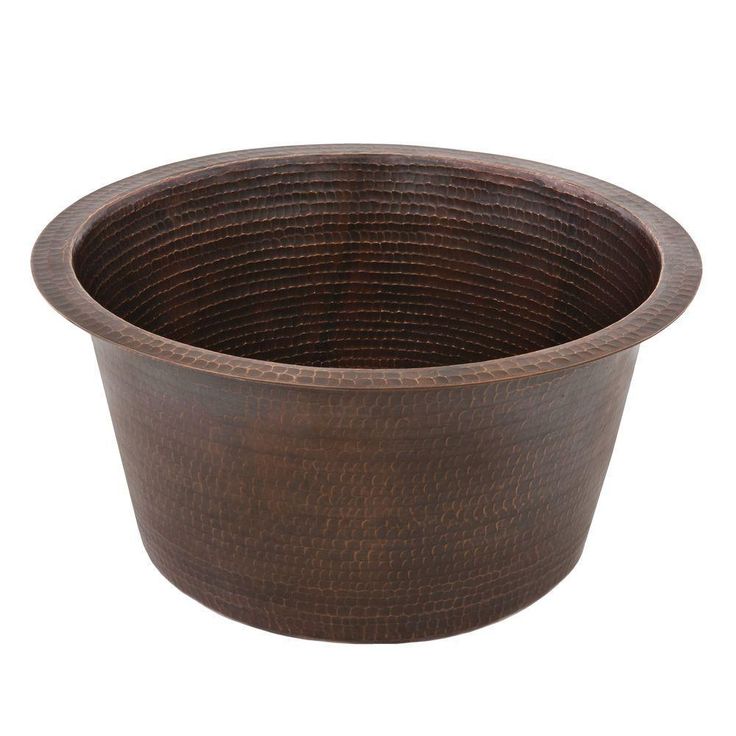 Undermount Hammered Copper 17 in. 0-Hole Bar Sink in Oil Rubbed Bronze