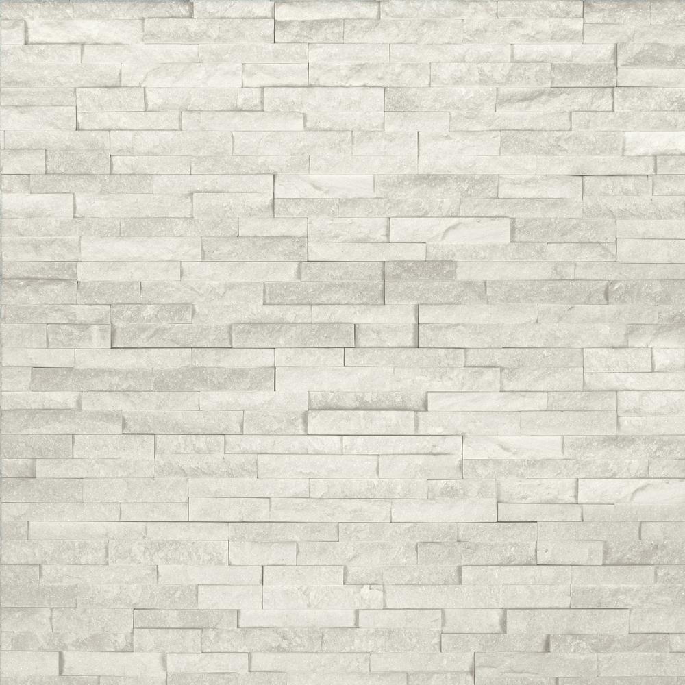 Arctic White 3D Ledger Panel 6 in. x 24 in. Honed Marble Wall Tile (10 cases / 60 sq. ft. / pallet) - Super Arbor