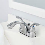 Builders 4 in. Centerset 2-Handle Low-Arc Bathroom Faucet in Chrome - Super Arbor