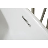 70 in. Acrylic Center Drain Oval Flat Bottom Freestanding Bathtub in White - Super Arbor
